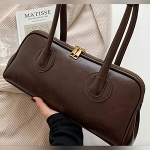 Unbranded Elegant Brown Vegan Leather Handbag